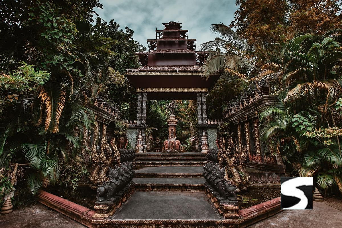 Ornate temple pavilion at Dusit Dhewa Cultural Center, Koh Samui